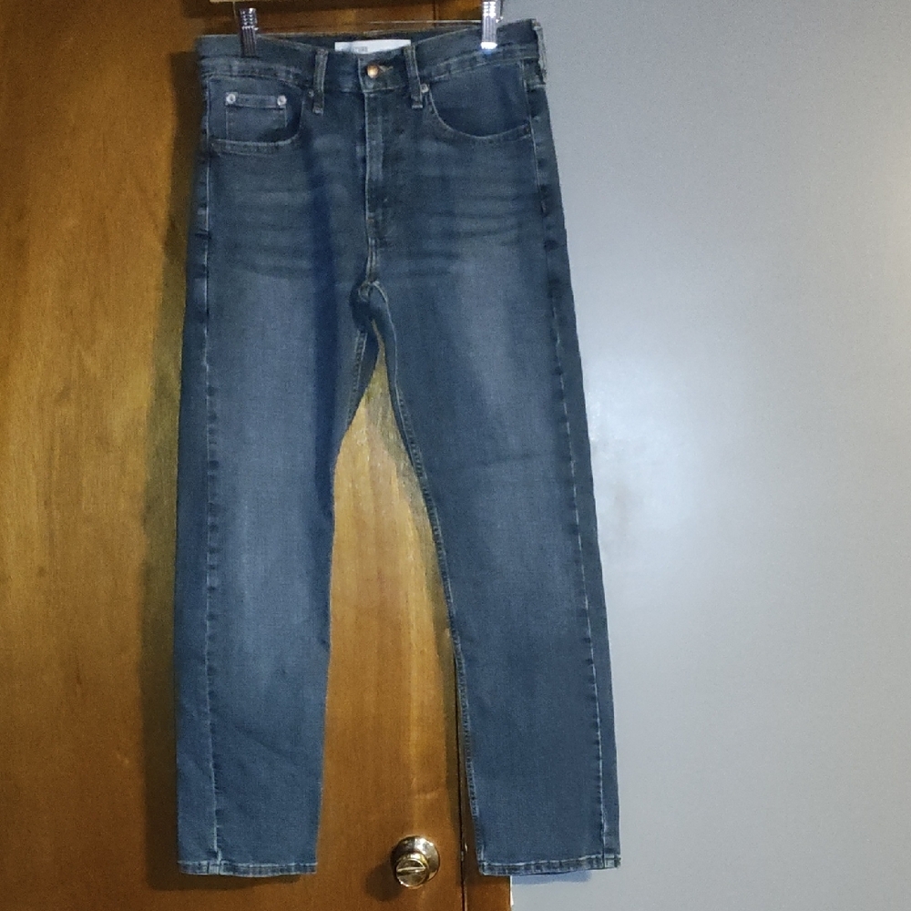 Signature by Levi Strauss Blue Straight-Leg Jeans with Faded Look